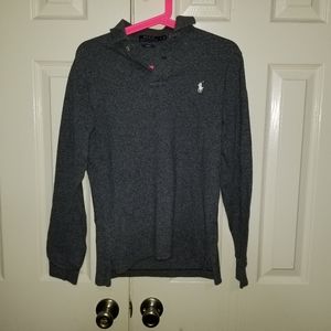 Polo long sleeve collared polo small grey